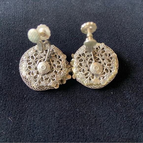 VTG MIRIAM HASKELL Hand Wired Baroque Pearl Clip Earrings - Picture 3 of 8